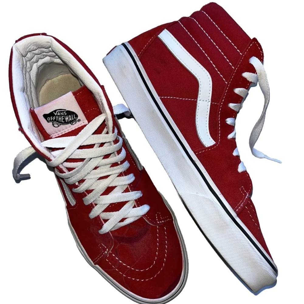 Red High Top Vans Sneakers